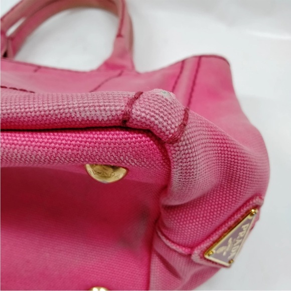 Prada Canapa Pink Canvas Tote Bag - Picture 6 of 8